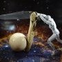 Couteau pliant en damas ciselé et sculpté en 3 D - La danse de (…)
